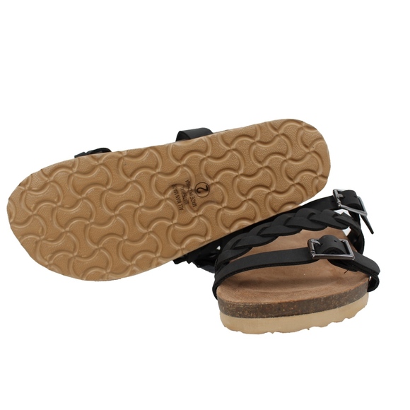 GIRLS Black Buckle Strap Platform Slip On Sandal - Picture 5 of 5